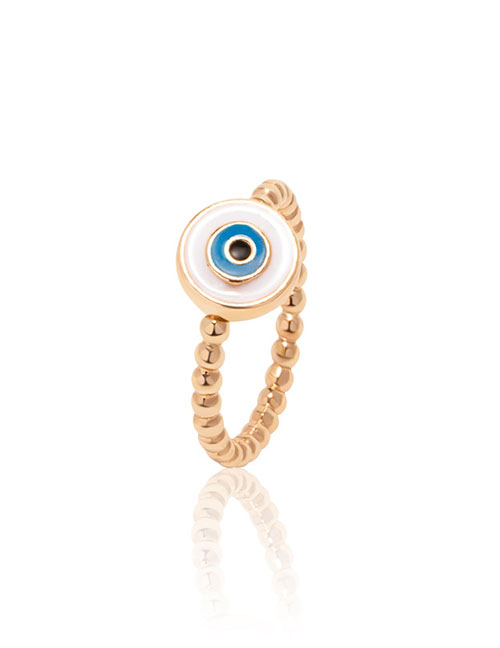 Fashion 14# Alloy Gold-plated Oil Dripping Eye Open Ring