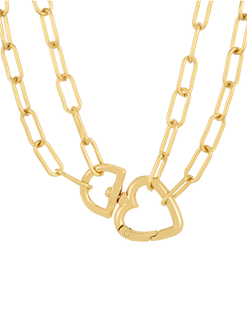 Fashion Gold Pure Copper Love Chain Geometric Necklace