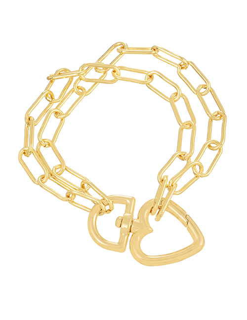 Fashion Gold Pure Copper Love Chain Geometric Bracelet
