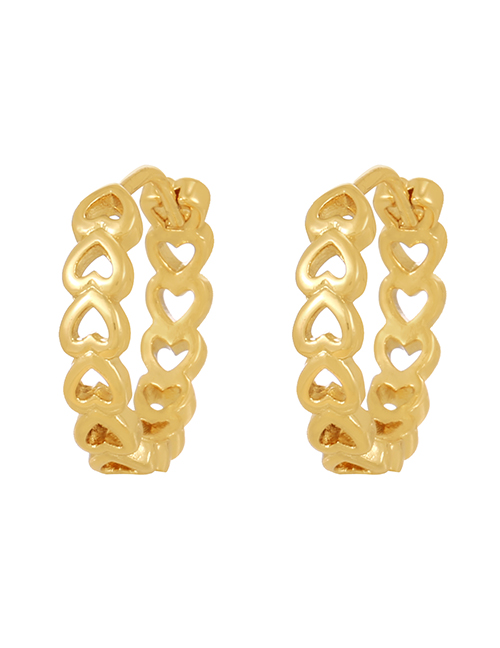 Fashion Golden-2 Copper Hollow Heart Earrings