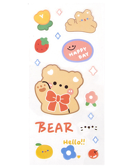 Fashion Bow Bear Geometric Cartoon Stickers