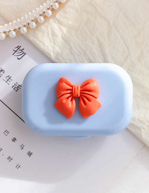 Fashion Orange Bow Plastic Bowknot Portable Contact Lens Case