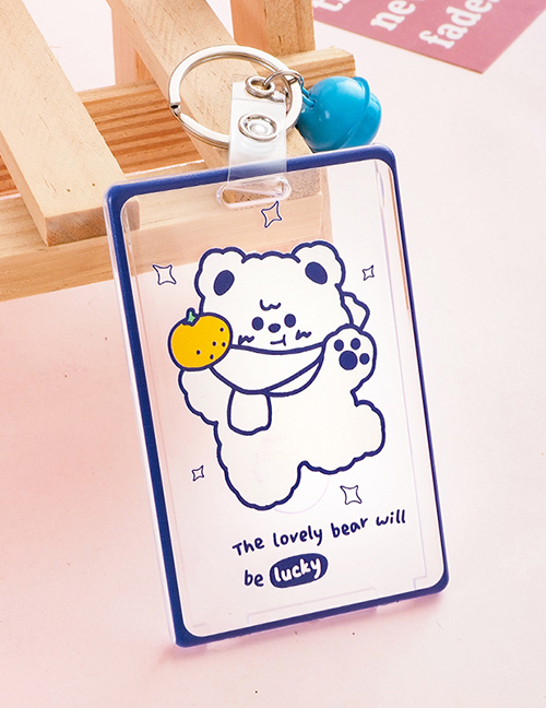 Fashion Blue Bear Plastic Cartoon Transparent Card Sleeve Protective Sleeve