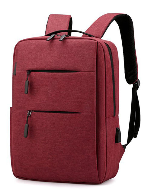 Fashion Red Nylon Large Capacity Backpack