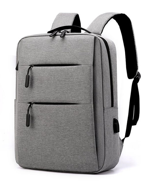 Fashion Grey Nylon Large Capacity Backpack