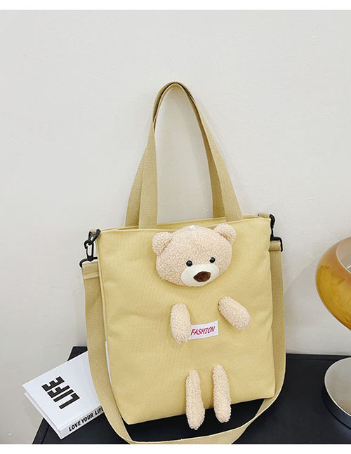 Fashion Bear Yellow Canvas Doll Large Capacity Messenger Bag