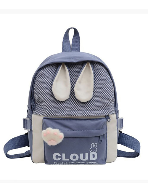 Fashion Blue Cartoon Rabbit Ears Backpack