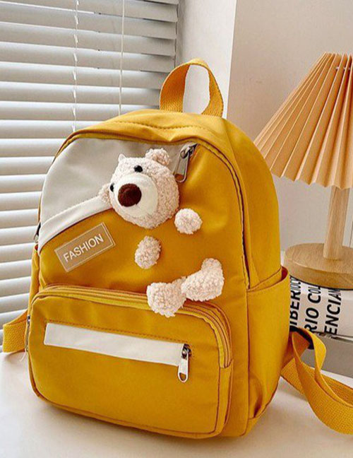 Fashion Yellow Cartoon Nylon Kids Backpack