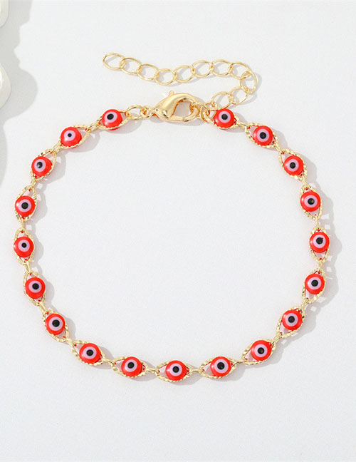 Fashion 4 Hollow Red Eye Alloy Geometric Dripping Eye Bracelet