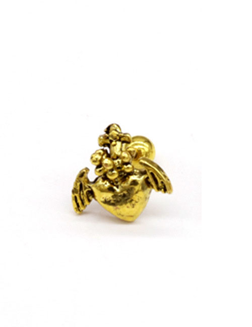 Fashion 1 Ancient Gold Color Heart Brooch Alloy Wings Heart Brooch