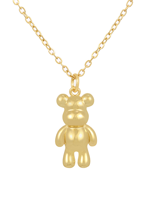 Fashion Gold Copper Bear Doll Necklace