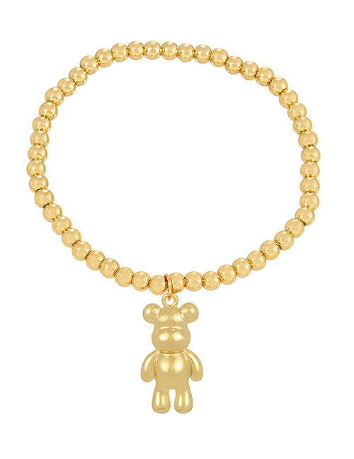 Fashion Gold Copper Bear Doll Beaded Bracelet