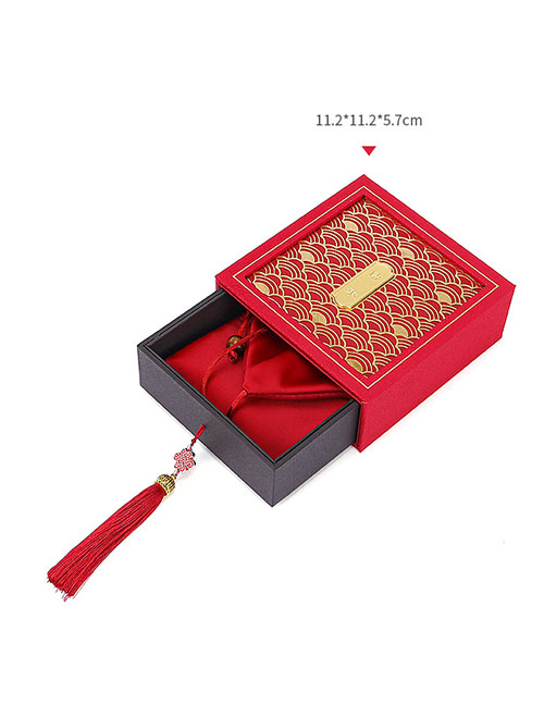 Fashion Tassel - Big Red Ancient Gold Bracelet Box