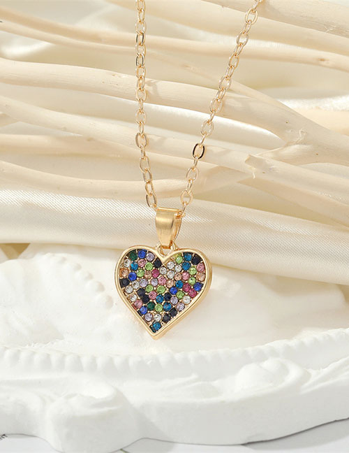 Fashion 1 Fancy Diamond Heart Alloy Diamond Love Necklace