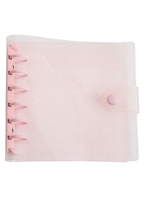 Fashion Pure Pink Glitter Shell (without Inner Page) Pvc Six-hole Loose-leaf Album Holder