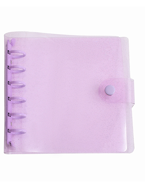 Fashion Pure Purple Glitter Shell (without Inner Page) Pvc Six-hole Loose-leaf Album Holder