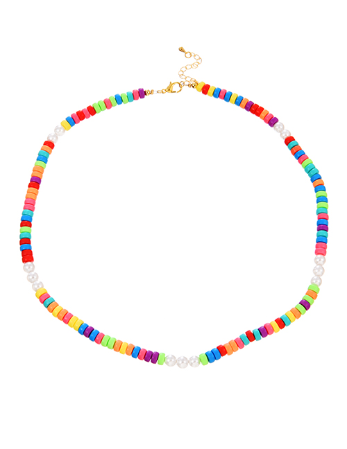Fashion Color-2 Pearl Beaded Resin Necklace