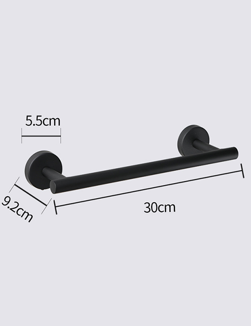 Fashion 30 Towel Bar - Baked Black Stainless Steel Punch-free Coat Hook