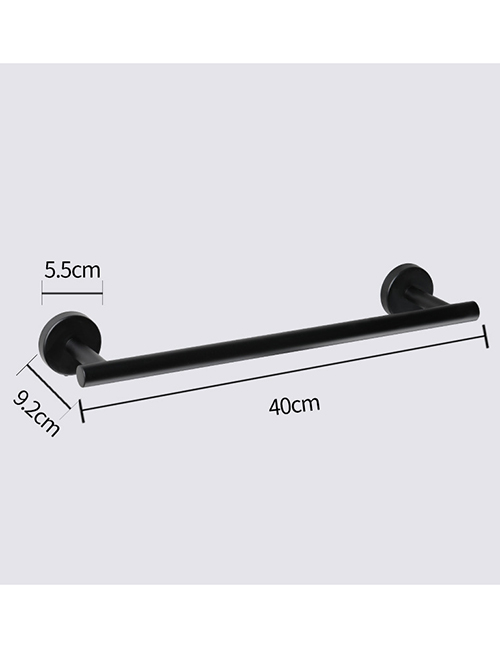 Fashion 40 Towel Bar - Baked Black Stainless Steel Punch-free Towel Bar