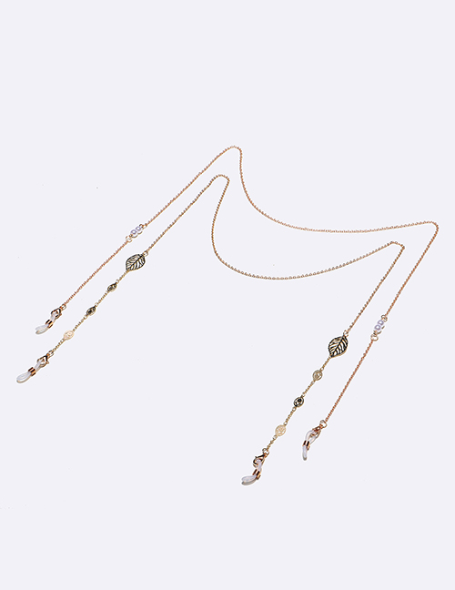Fashion Complete Set Alloy Pearl Leaf Glasses Chain Set