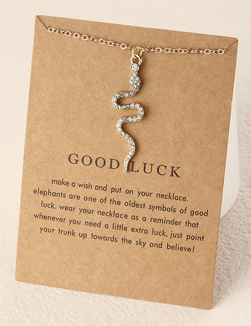 Fashion Serpentine Metal Diamond Serpent Strap Card Necklace