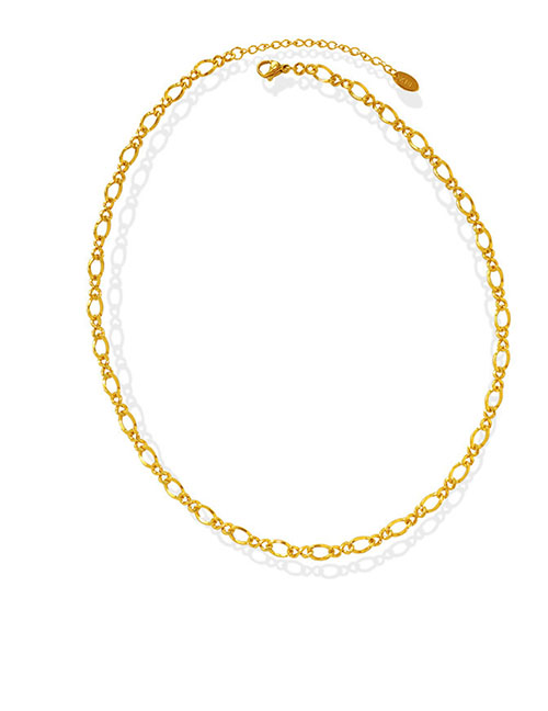 Fashion Gold Color Necklace-40+5cm Stainless Steel Gold Plated Figure 8 Link Necklace