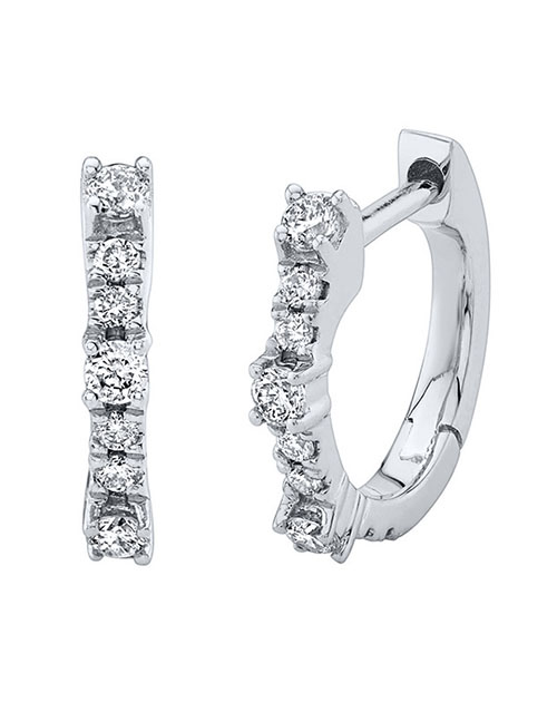 Fashion Silver Brass Inset Zirconium Geometric Earrings