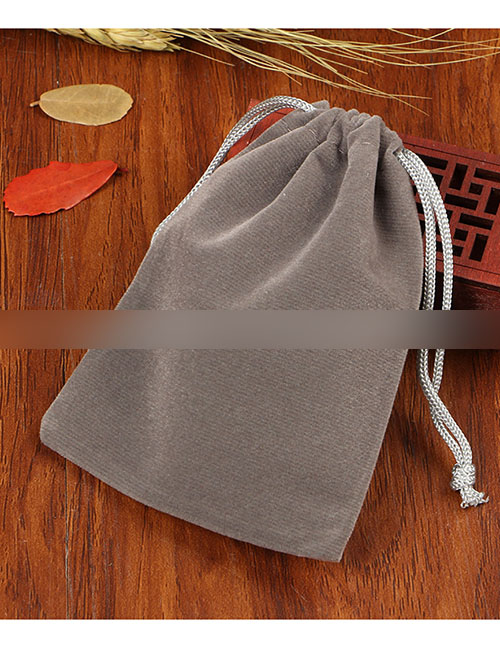 Fashion Gray 17*23cm Flannel Drawstring Jewelry Bag (price Of 50)