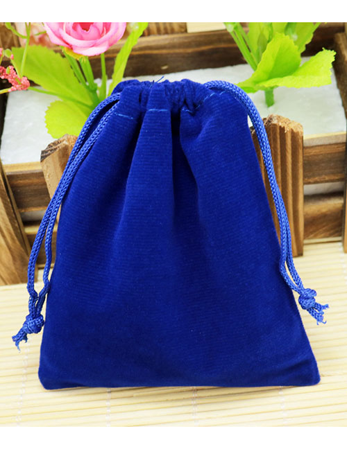 Fashion Blue 10*12cm Flannel Drawstring Jewelry Bag (price Of 50)