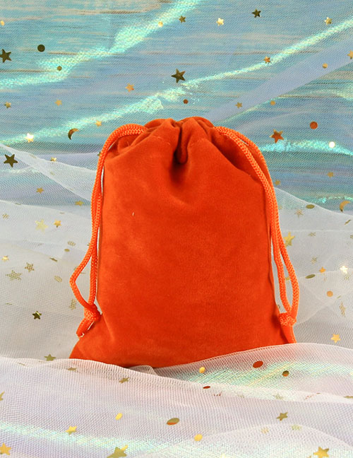 Fashion Orange 9*12cm Flannel Drawstring Jewelry Bag (price Of 50)