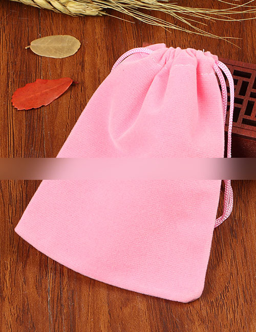 Fashion Pink 12*15cm Flannel Drawstring Jewelry Bag (price Of 50)