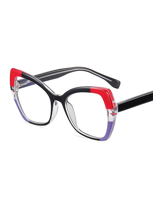 Fashion Bright Black / Anti-blue Light Tr90 Spring Feet Flat Ferrule Color Glasses Frame