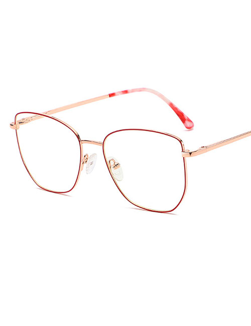 Fashion Red/anti-blue Light Large Sheet Metal Flat Glasses Frame