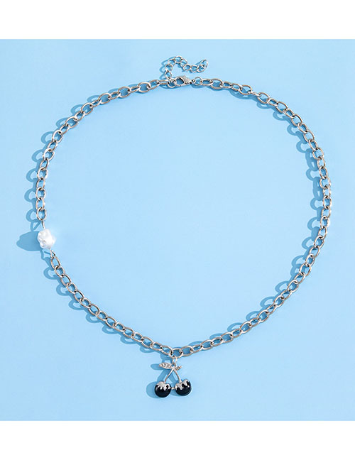 Fashion Silver Color Alloy Geometric Cherry Necklace