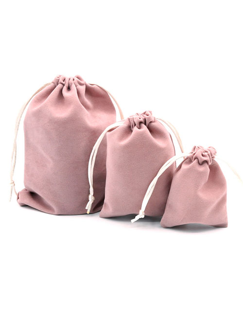 Fashion Lotus Pink 17*23cm Flannel Drawstring Jewelry Bag (price Of 50)