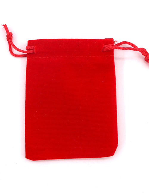 Fashion Red 17*23cm Flannel Drawstring Bag (price Of 50)
