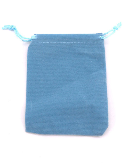 Fashion Light Blue 10*12cm Flannel Drawstring Bag (price Of 50)