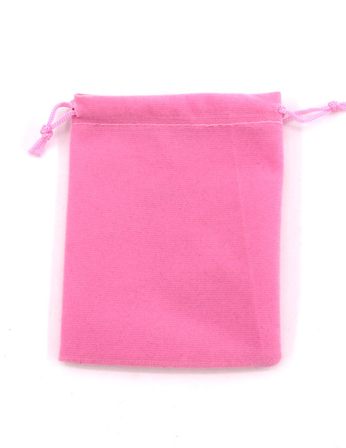 Fashion Pink 5*7cm (taken In Multiples Of 50) Flannel Drawstring Bag (price Of 50)