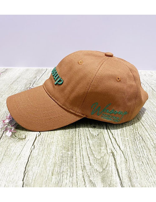 Fashion Brown Cotton Letter Embroidered Baseball Cap