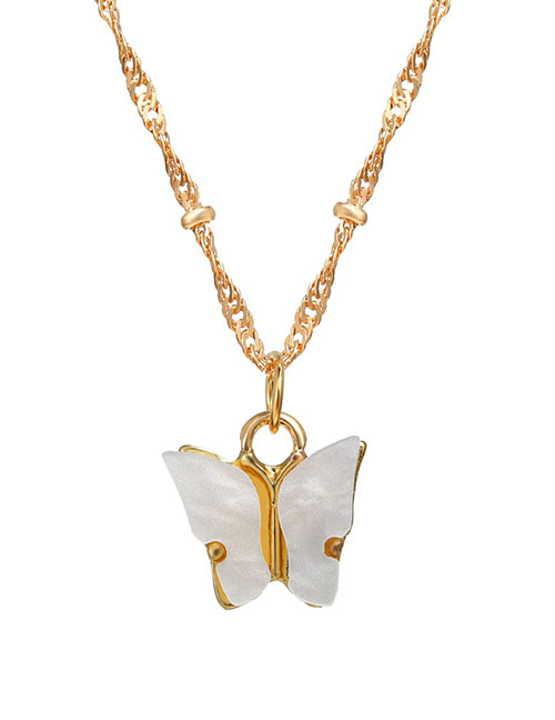 Fashion 3# Acrylic Butterfly Necklace