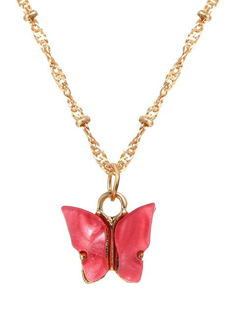 Fashion 5# Acrylic Butterfly Necklace