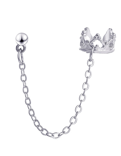 Fashion 2# Alloy Diamond Crown Chain Ear Cuff