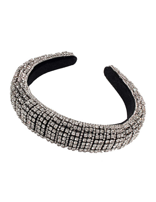 Fashion White Alloy Diamond Wide-brimmed Headband