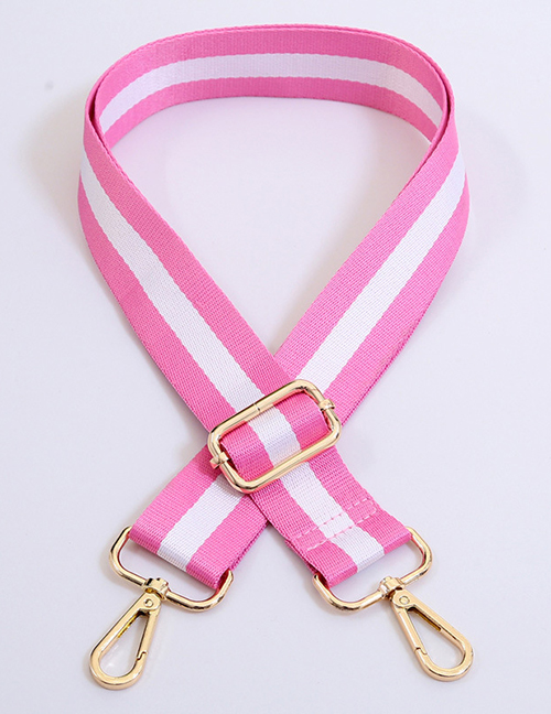 Fashion Light Pink With White Pattern Gold Hook Gold Hook Polyester Print Geometric Diagonal Wide Straps