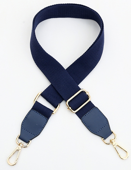 Fashion Blue Cotton Belt With Blue Solid Color Cotton Strap Canvas Adjustable Shoulder Straps