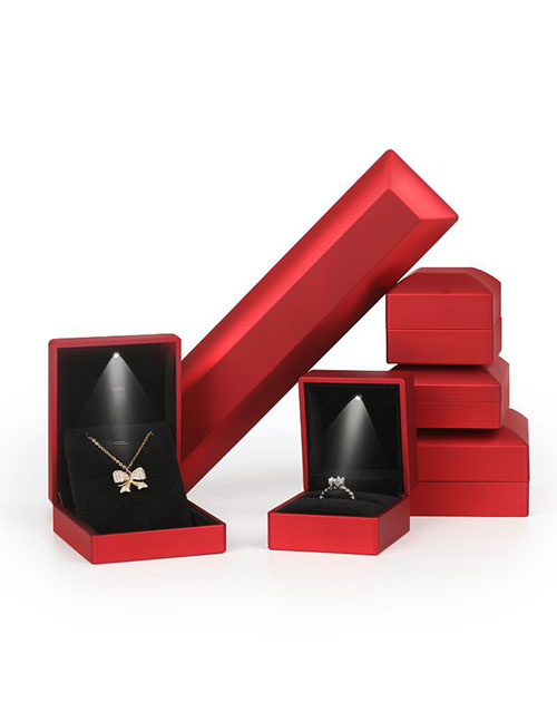 Fashion Red Bracelet Box Right Angle Painted Jewelry Packaging Box With Lights (with Electronics)