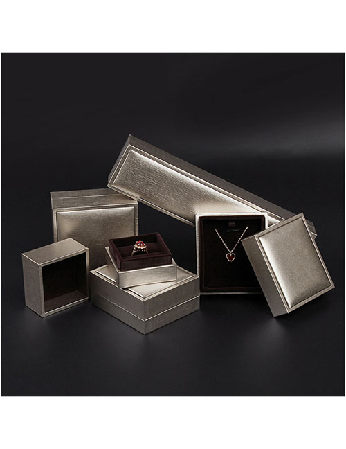 Fashion Gold Pendant Box Pu Brushed Jewelry Box