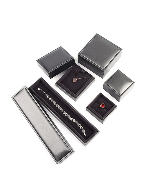 Fashion Silver Grey Bracelet Box Pu Brushed Jewelry Box