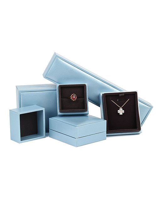 Fashion Sky Blue Bracelet Box Pu Brushed Jewelry Box