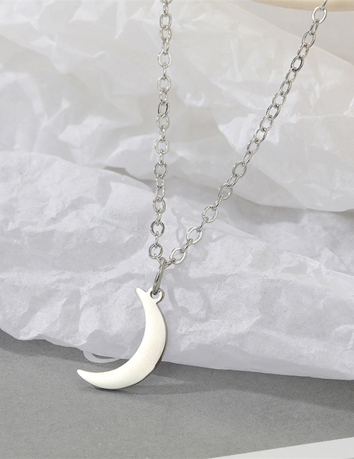 Fashion Moon Necklace Stainless Steel Openwork Sun Moon Necklace